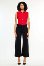 Eve Black HR Crop Wide Leg KanCan Jeans