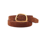 Suede Belt with Organic Shape Buckle Black