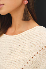 POINTELLE DOLMAN SLEEVE SWEATER: CREAM