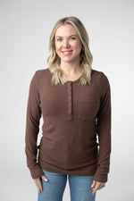 Georgia Long Sleeve w/ Snaps: Brown