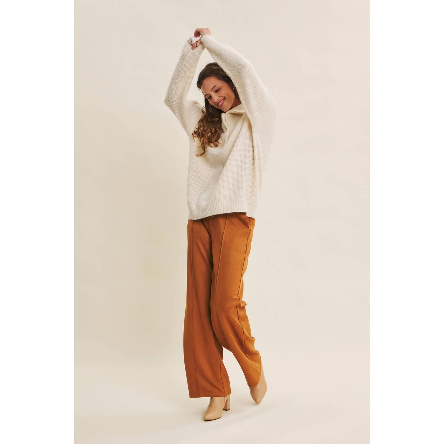 Essential Wool Waffle Knit Pullover - Cream