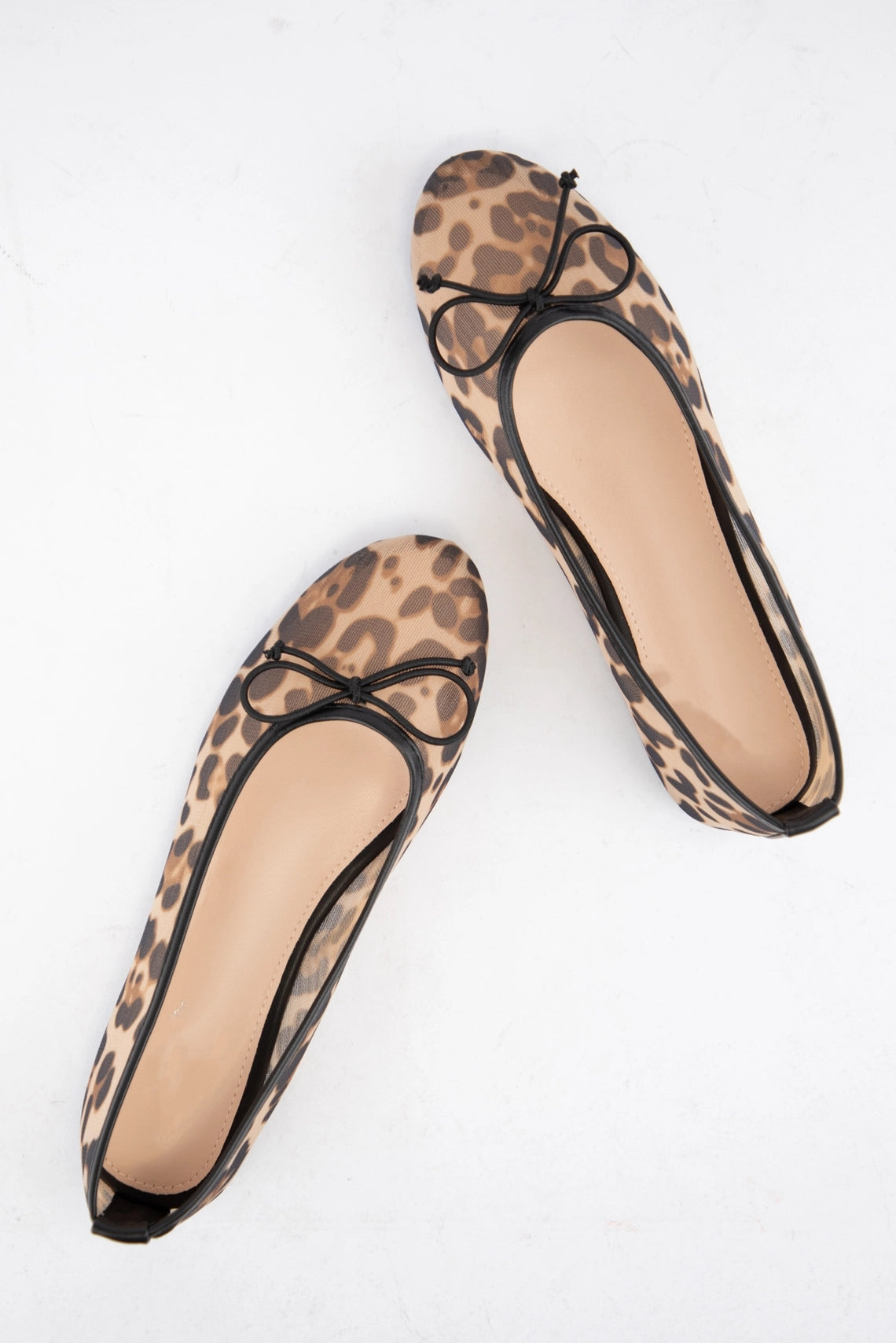 Mesh Leopard Printed Flat Shoes