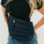 Jolie Puffer Bum Bag: Dark Denim
