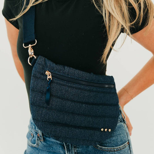 Jolie Puffer Bum Bag: Dark Denim