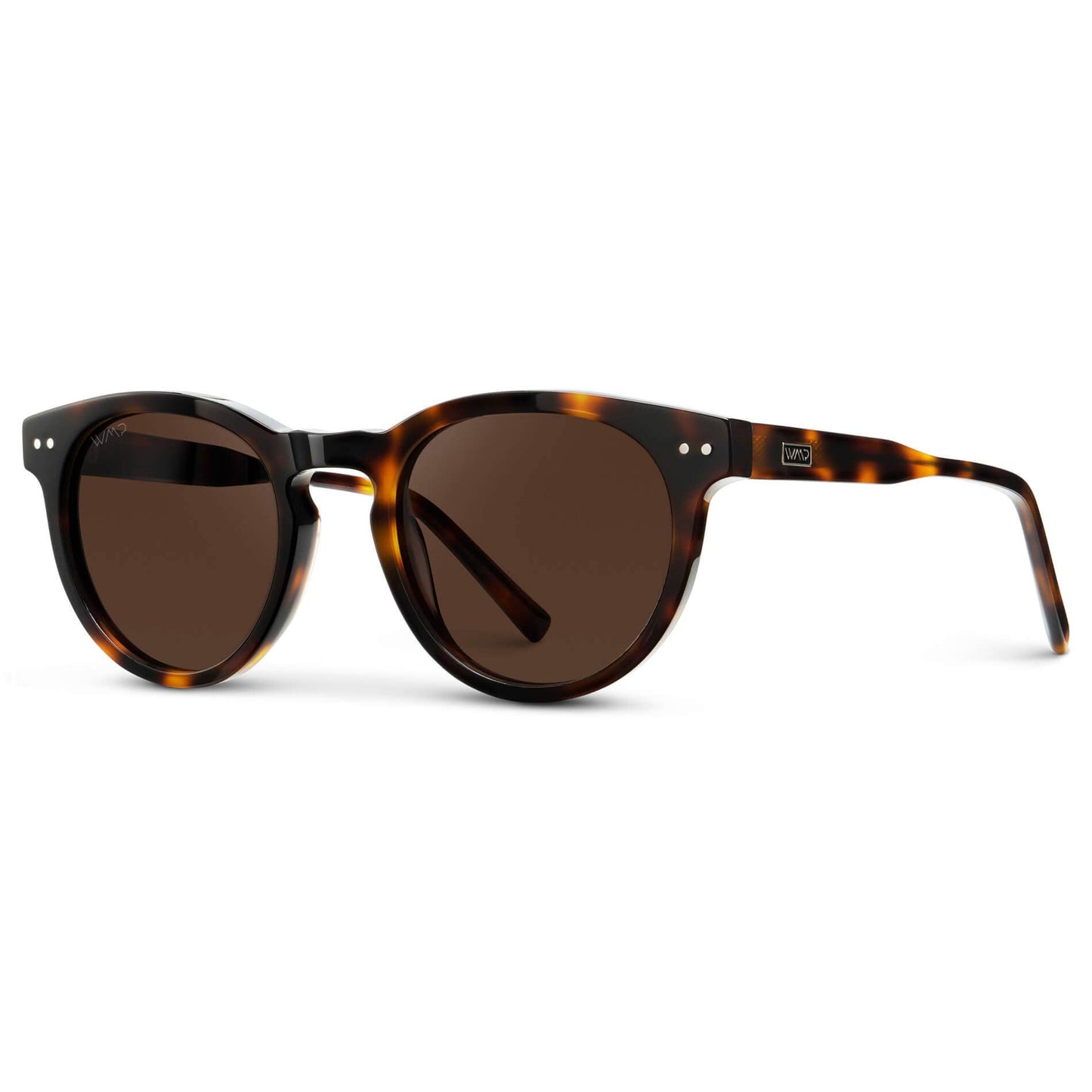 Tate - Round Polarized Sunglasses: Brown Tortoise / Dark Brown Lens