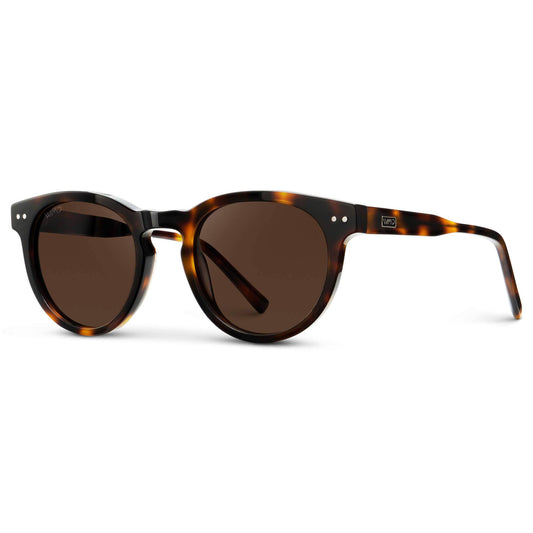 Tate - Round Polarized Sunglasses: Brown Tortoise / Dark Brown Lens