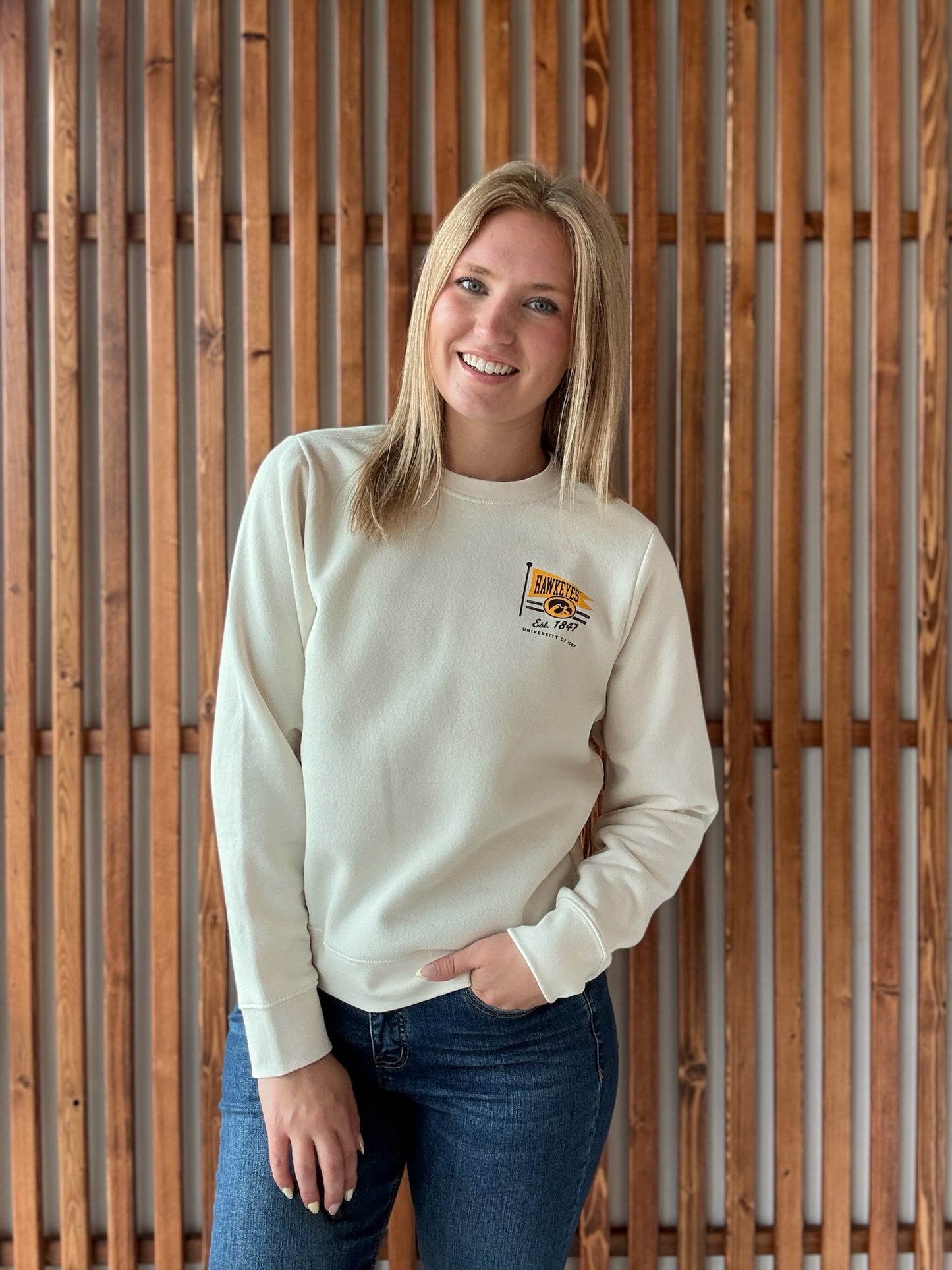1847 Hawkeye Flag Crewneck