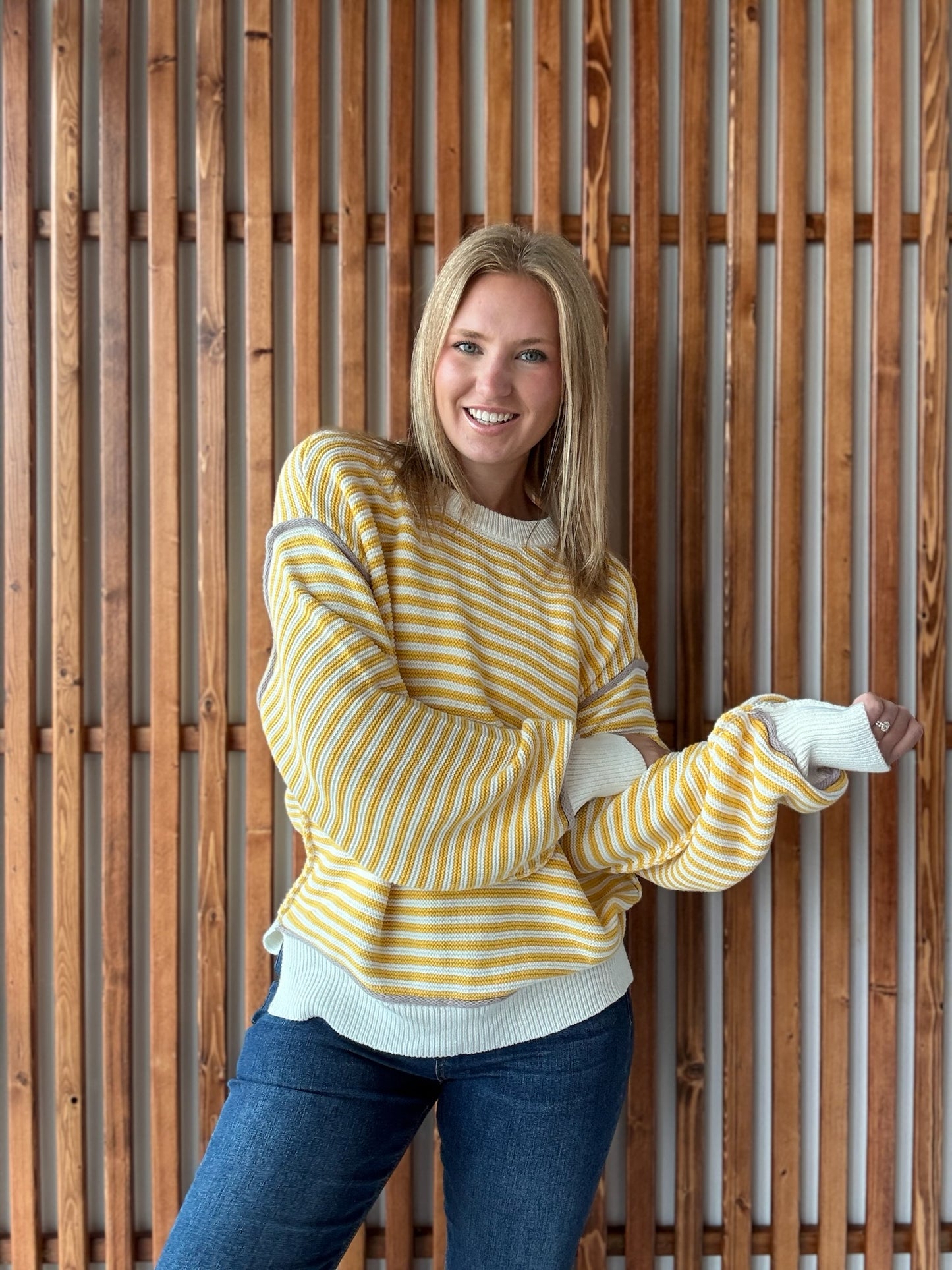 Stripe Pullover Oversized Sweater