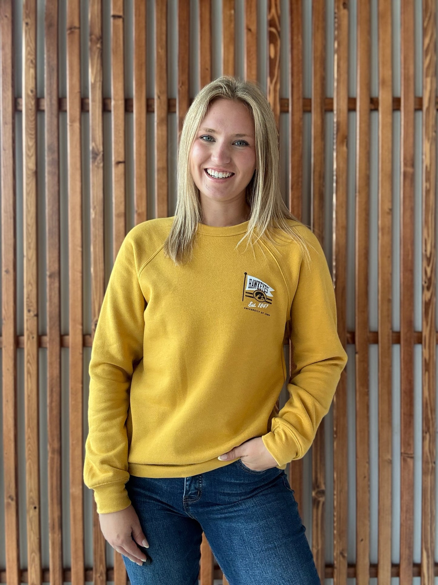 1847 Hawkeye Flag Crewneck