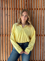 Drawstring Waist Quarter Zip - Butter