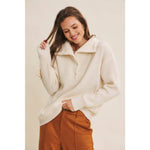 Essential Wool Waffle Knit Pullover - Cream