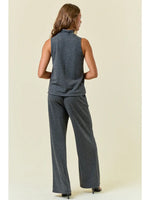 Charcoal Buttery Soft Pintuck A-Line Tank