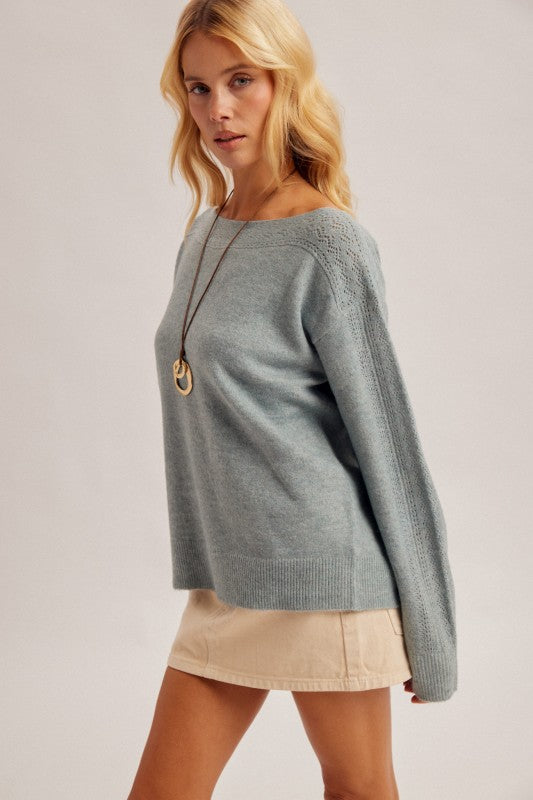Boatneck Gray Sweater