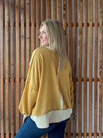 IA Flag LoopTerry Crewneck Mustard