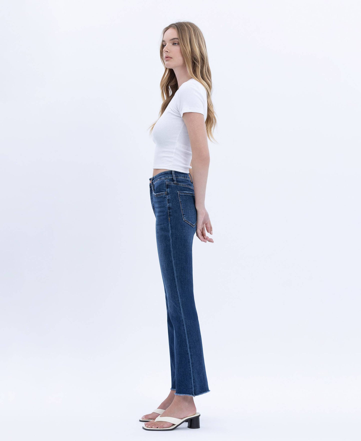 Julia TC HR Raw Hem Kick Flare Vervet Jeans