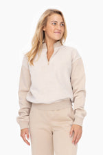 Vintage Fleece Half Zip Pullover - Taupe