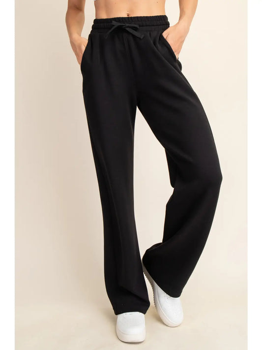 Modal Scuba Straight Pant - Black