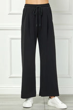 Wide-leg Pants With Drawstring Waist - Black