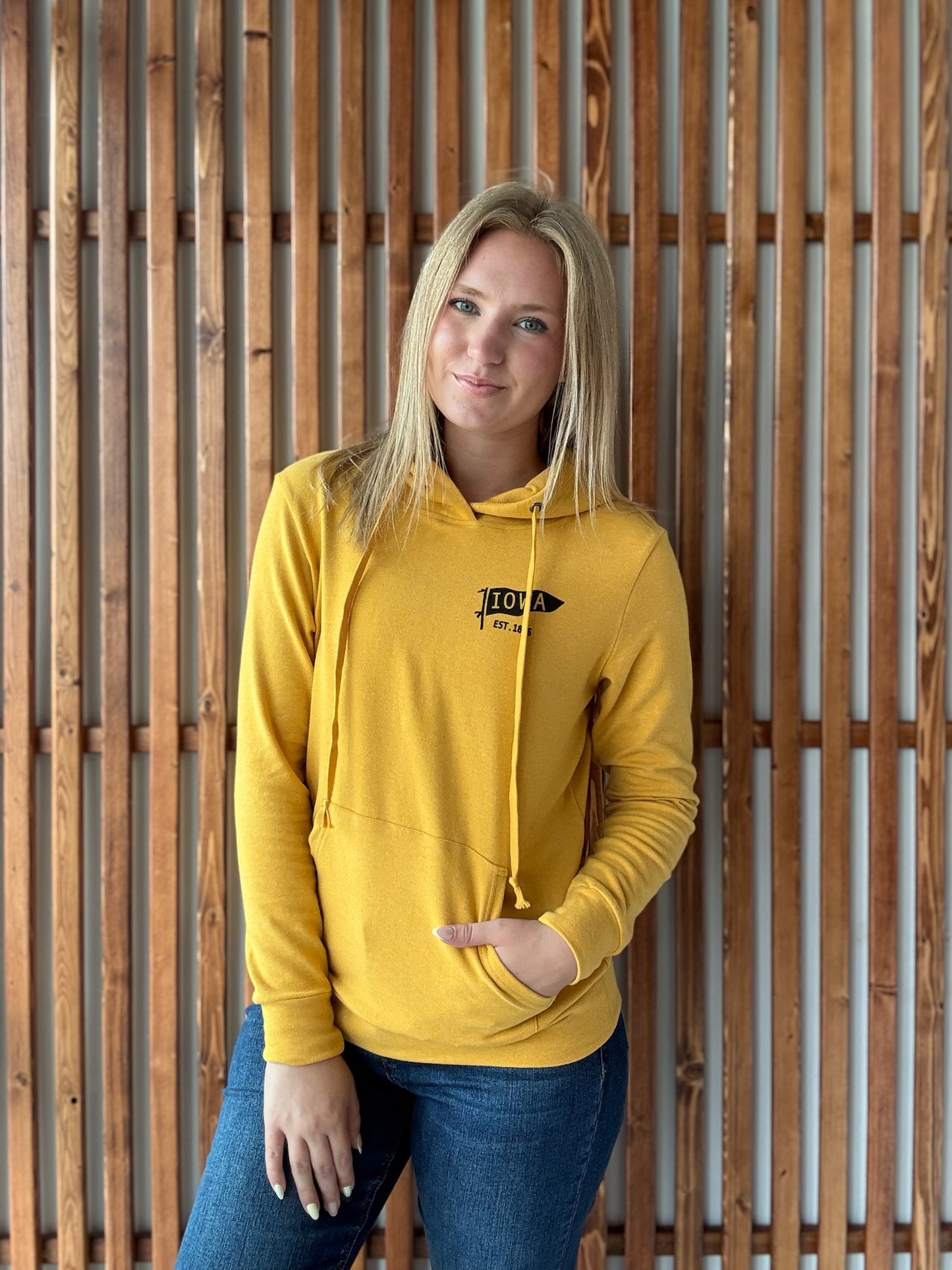 IA Flag Hoodie: Mustard