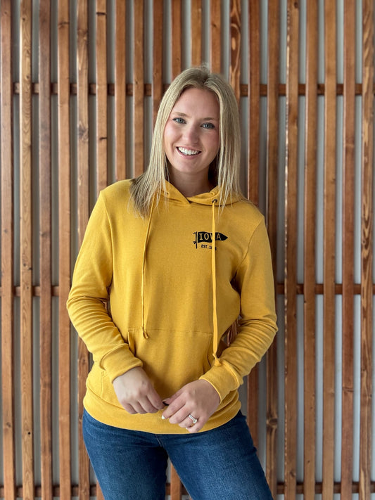 IA Flag Hoodie: Mustard