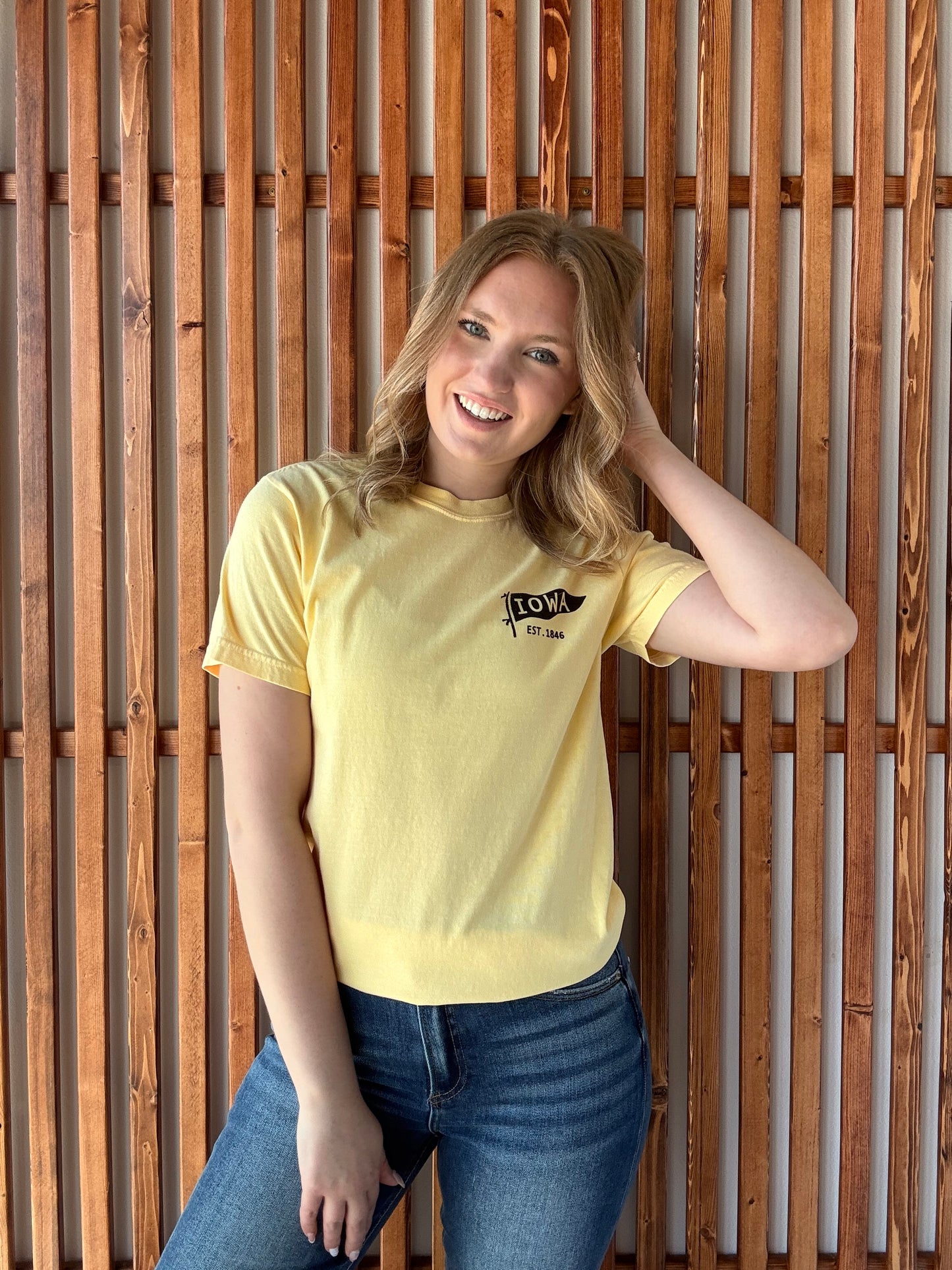 Iowa Left Chest Flag Tee