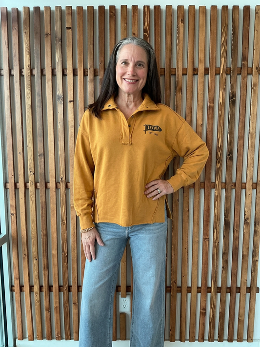Mustard Flag Sweatshirt with Snaps
