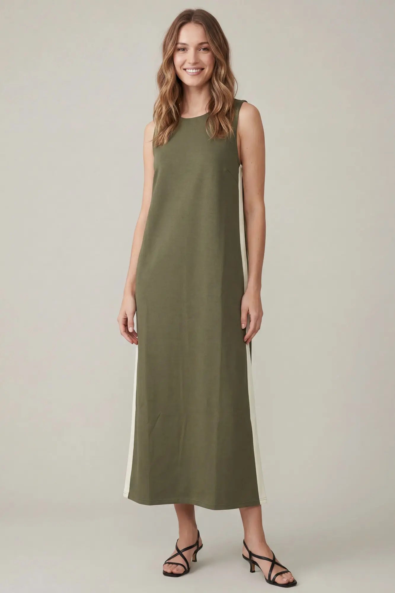 Sleeveless Side Contrast Dress