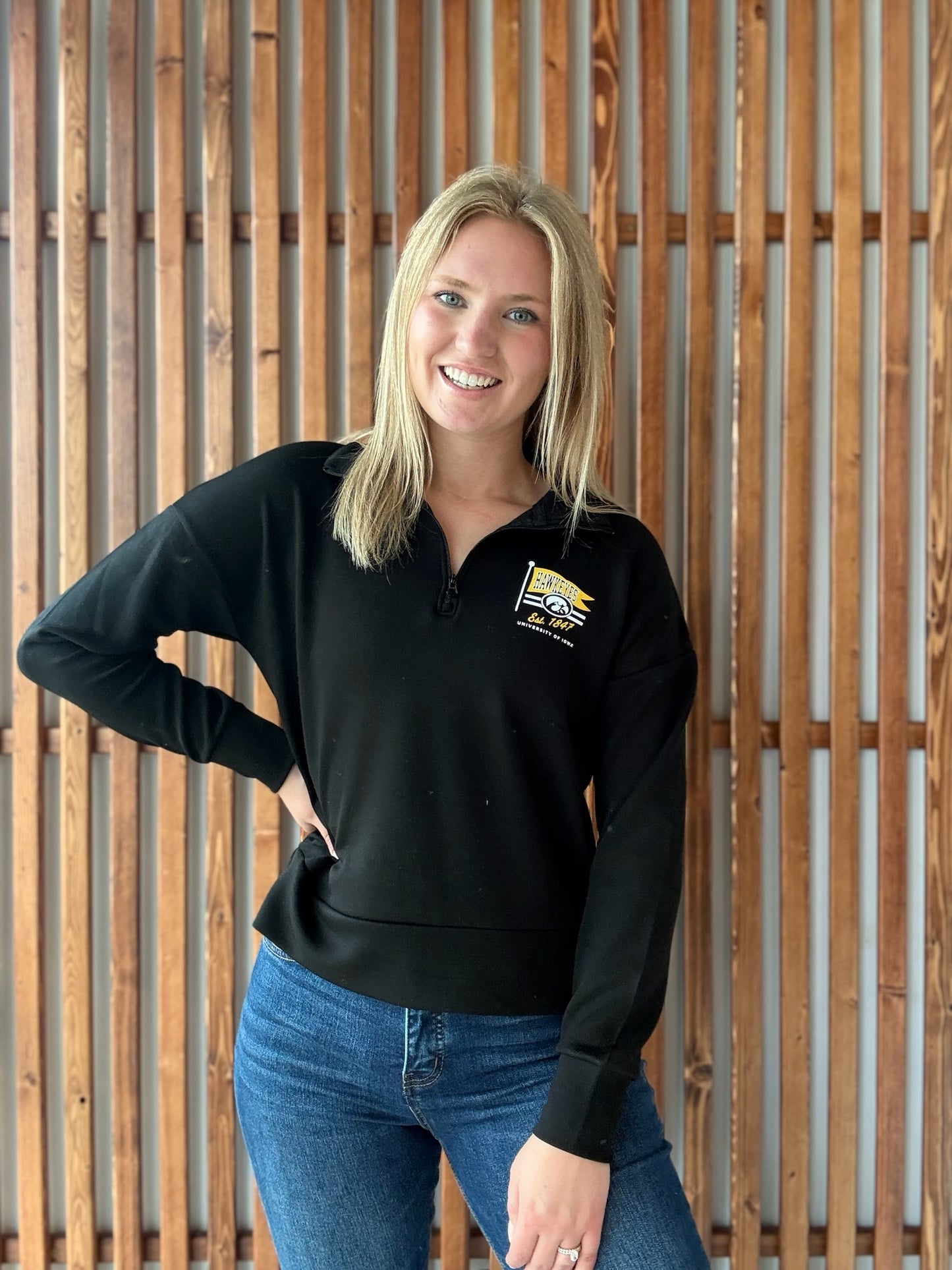 1847 Hawkeye Flag 3/4 Zip