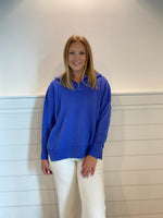 Cobalt Blue Zipper Neck Sweater