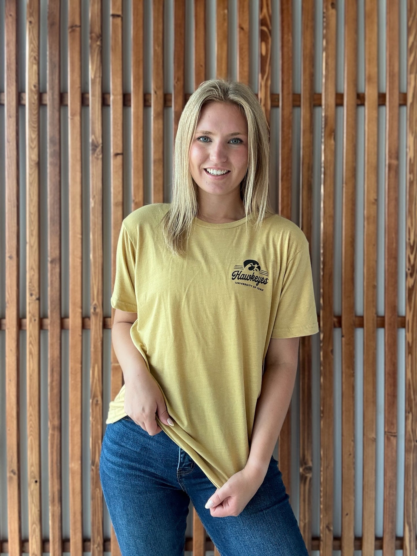 Heritage Hawkeye T-Shirt (Unisex): Old Gold