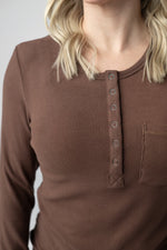 Georgia Long Sleeve w/ Snaps: Brown