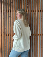 Floral Iowa V NeckSweatshirt: Cream