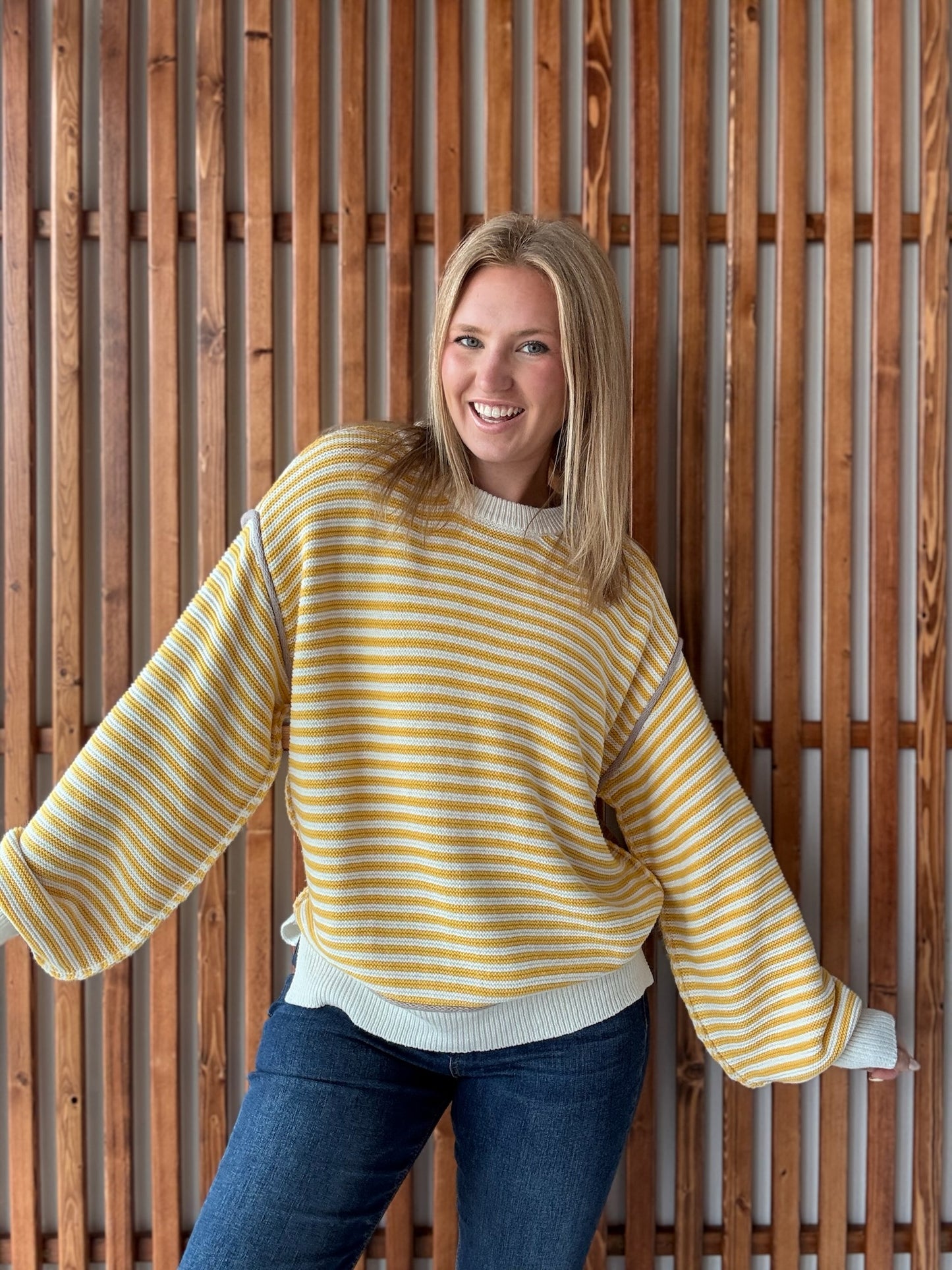 Stripe Pullover Oversized Sweater