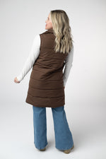 Harlow Long Vest - Brown