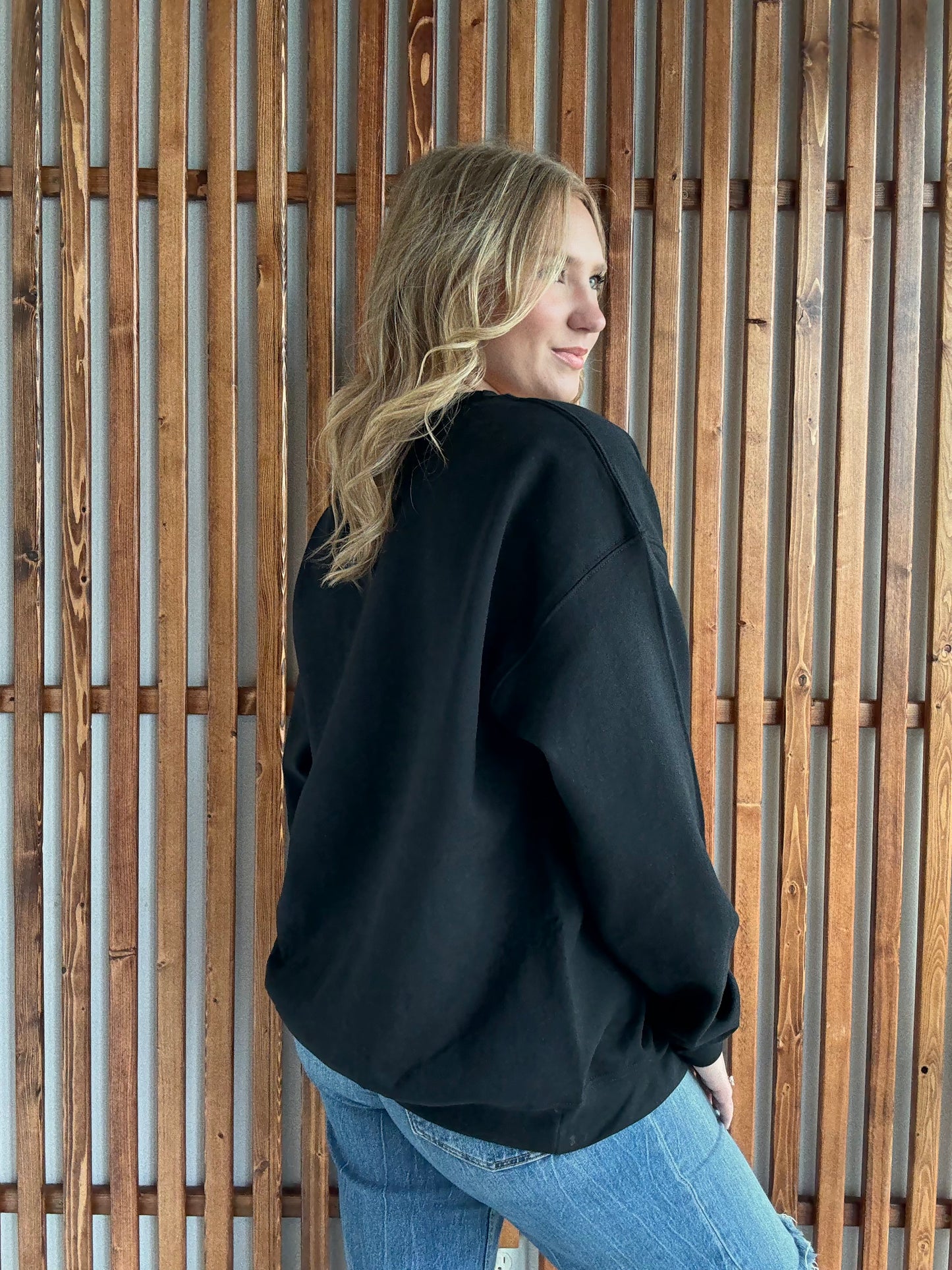 Black Iowa Sweatshirt Cardigan