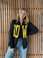 Black Iowa Sweatshirt Cardigan