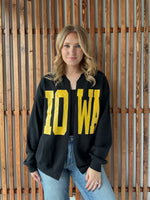 Black Iowa Sweatshirt Cardigan