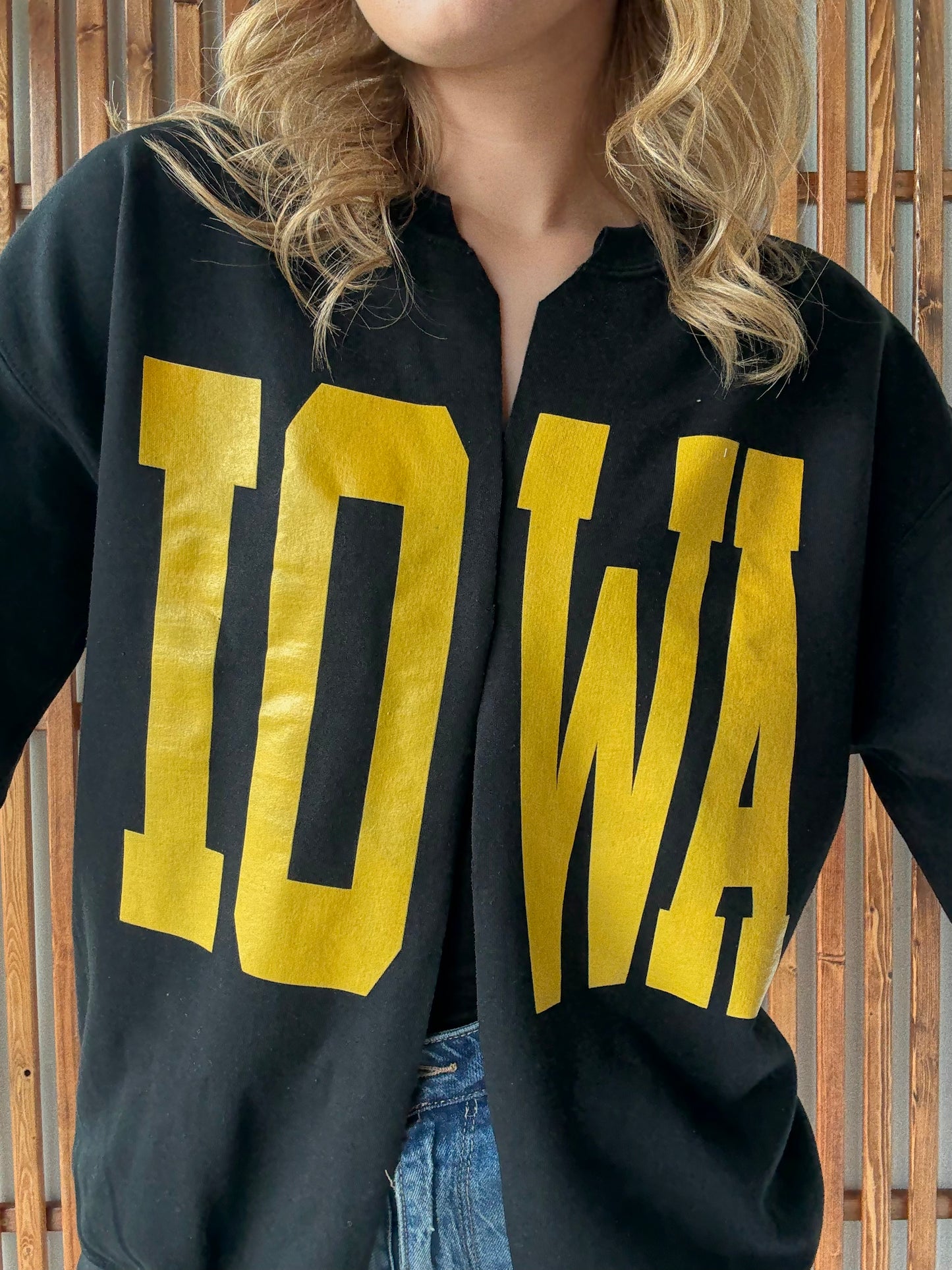 Black Iowa Sweatshirt Cardigan