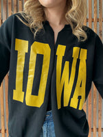 Black Iowa Sweatshirt Cardigan