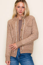 Button Down Sweater Jacket - Mocha
