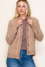 Button Down Sweater Jacket - Mocha