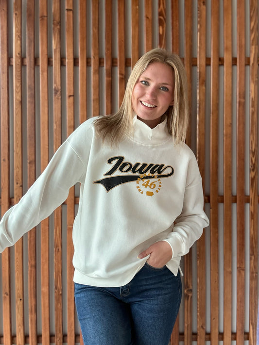 Est 1846 Iowa Script Mock Neck