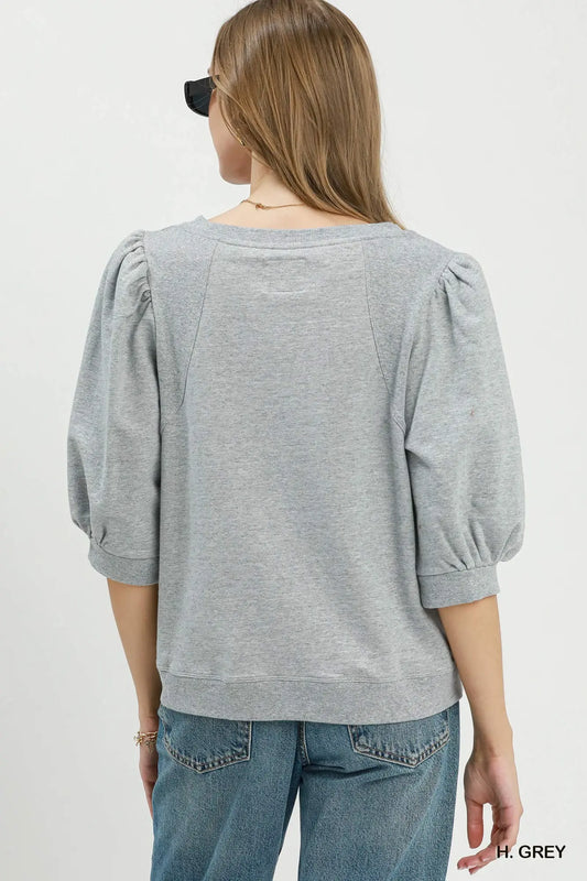 Casual Comfort Top: Heather Grey