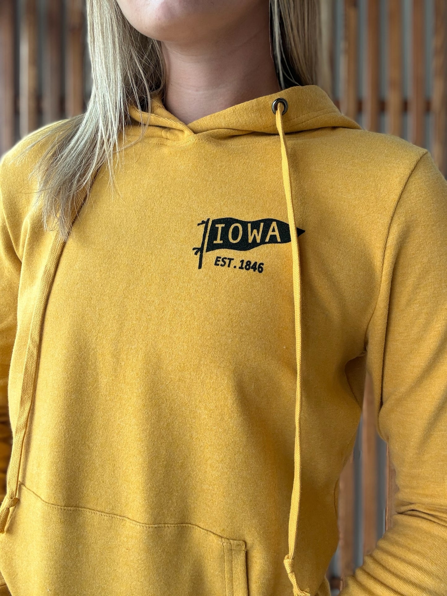 IA Flag Hoodie: Mustard