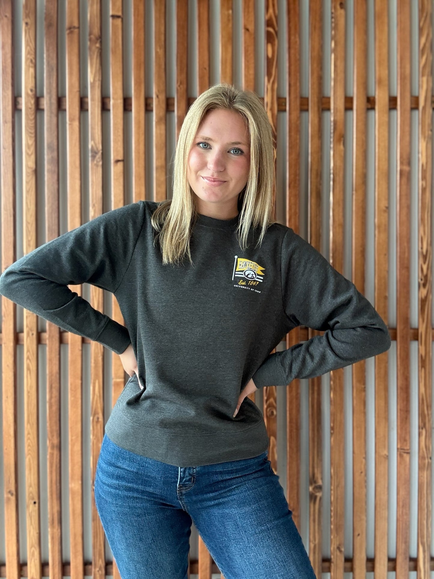 1847 Hawkeye Flag Crewneck