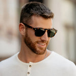 Dash - Unisex Polarized Square Sunglasses: Whiskey Brown Tortoise / Smoke Green Lens