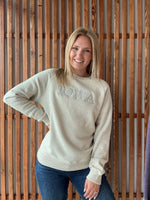 Warm-up Crew: Oatmeal Embroidery
