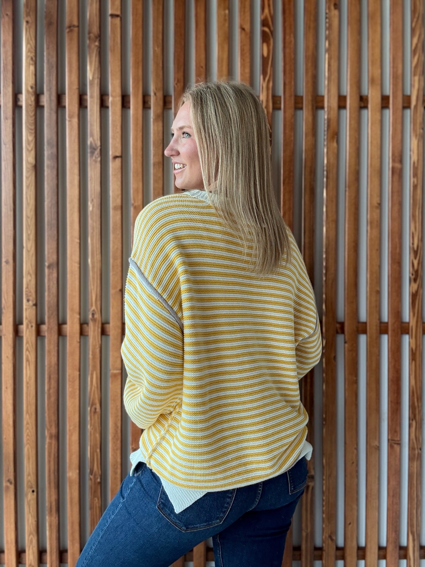 Stripe Pullover Oversized Sweater