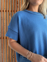 Sky Blue Drop Shoulder Sweater