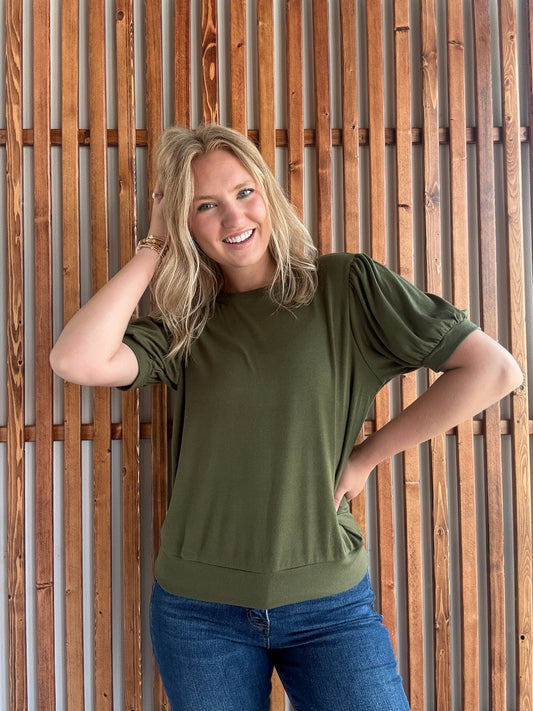 Katie Cozy Top - Olive
